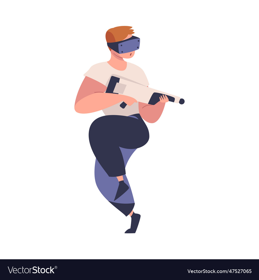 Augmented reality with man character weapon