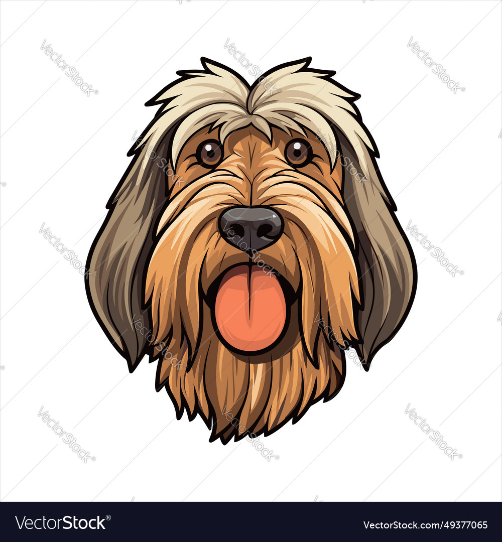 Briard dog breed cute cartoon kawaii character