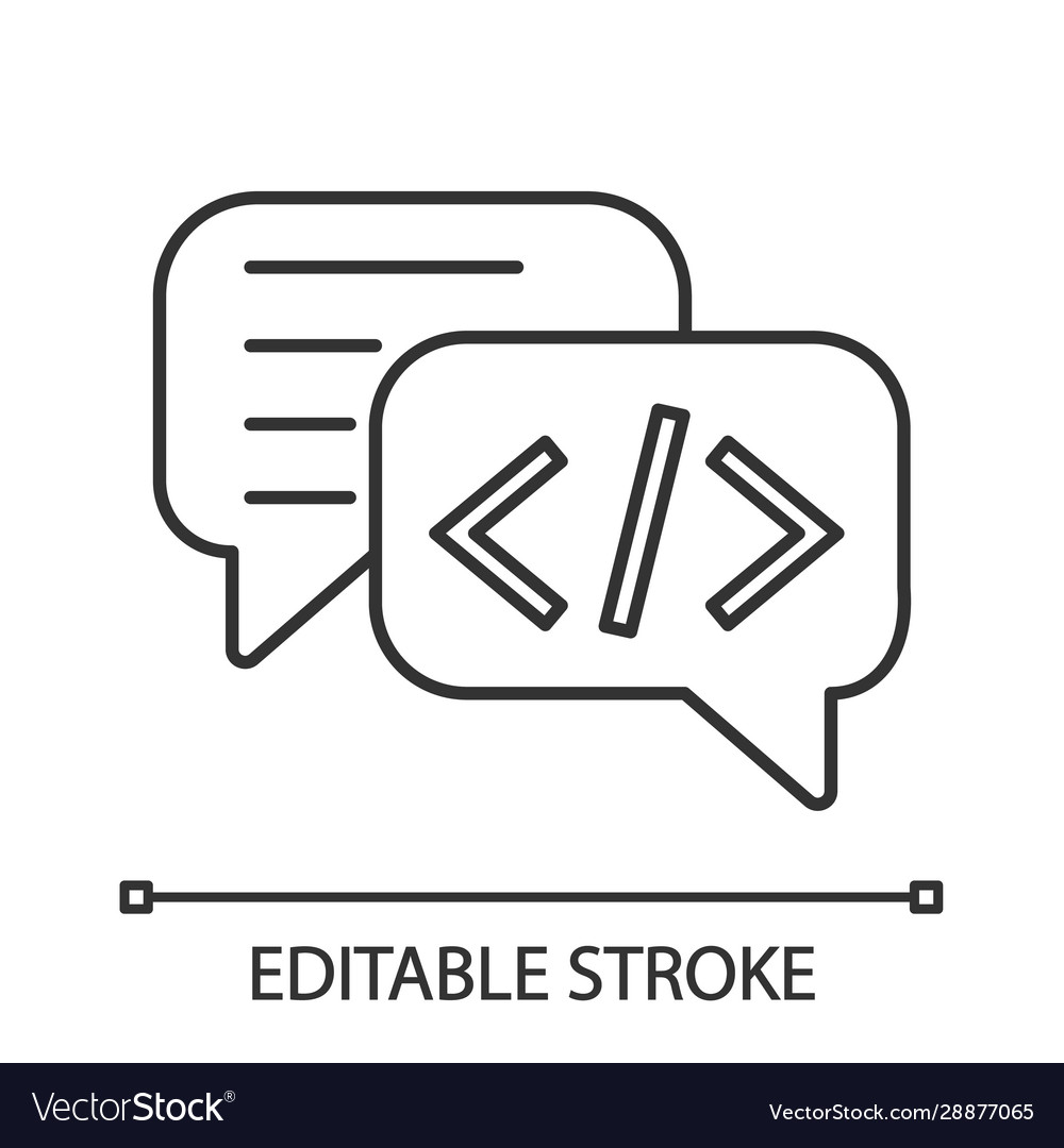 Chatbot coding linear icon vector image Chatbot coding linear icon
