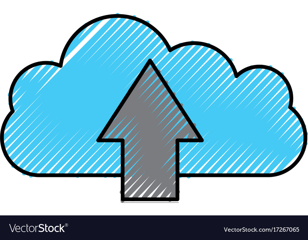 Cloud computing arrow upload storage information