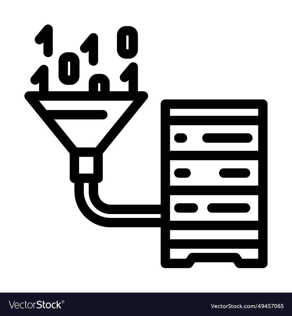 Data integration database line icon