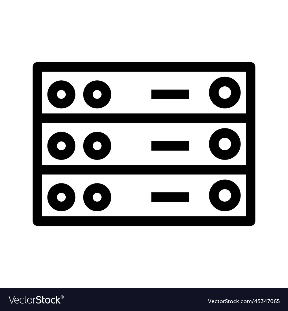 Data server icon line isolated on white vector image Data server icon line isolated on white