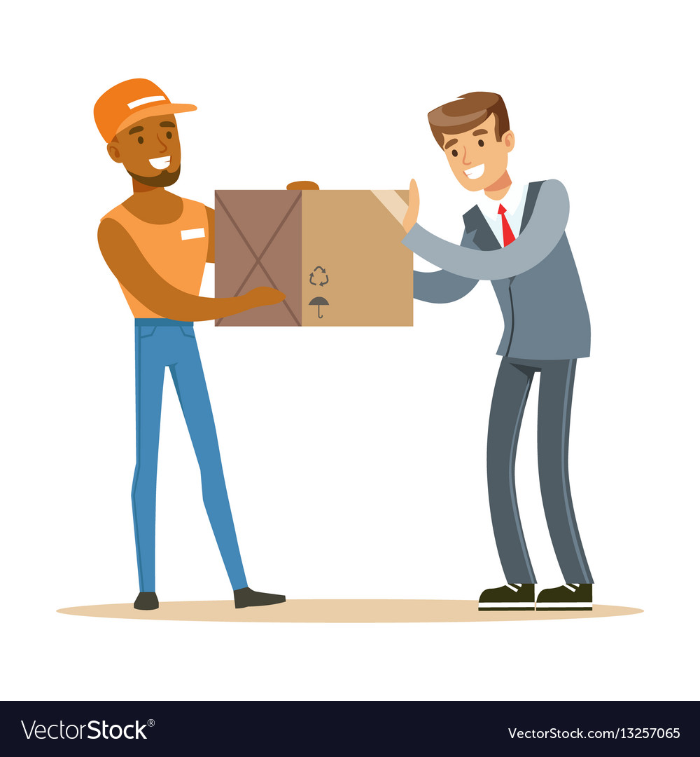 Delivery Worker with Package