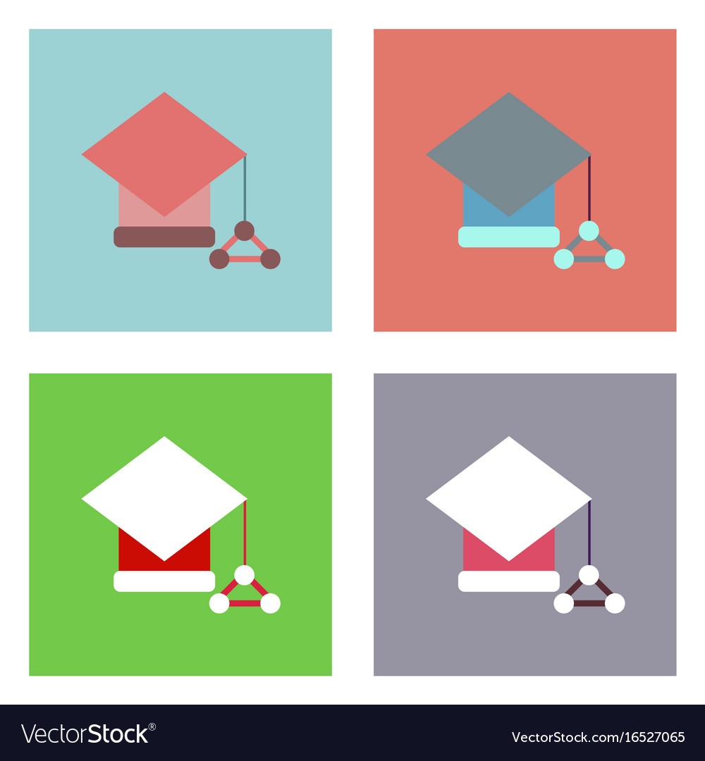 Flat icon design collection molecules square