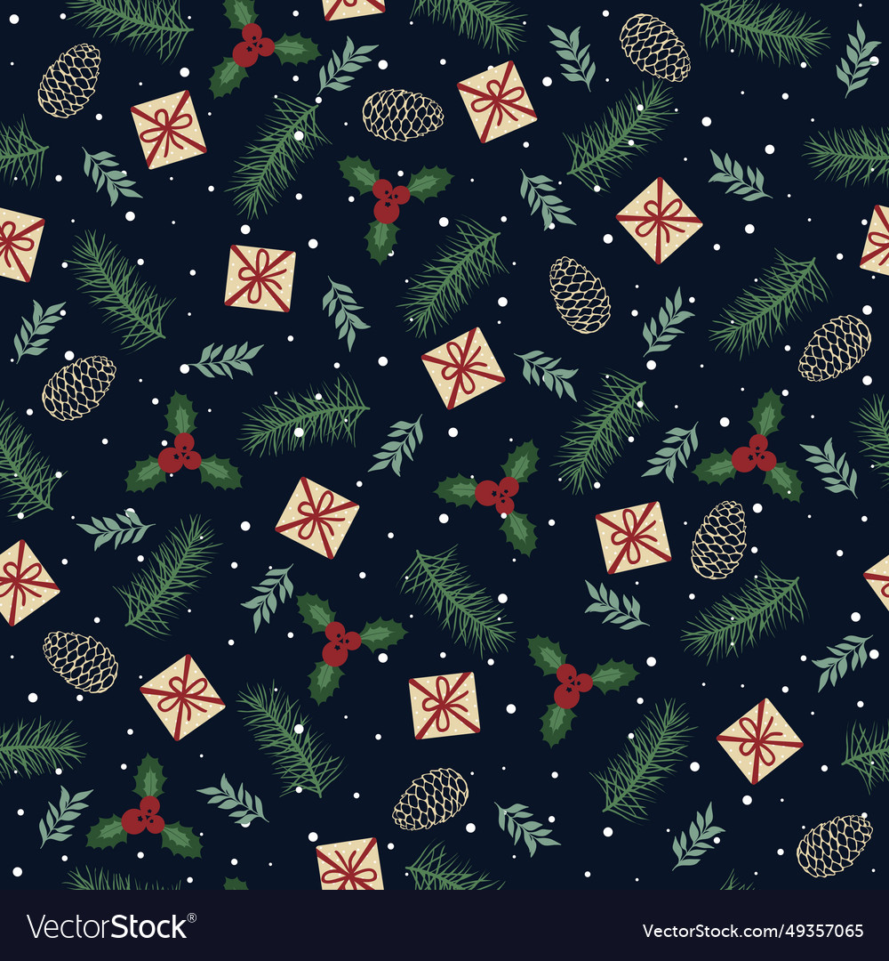 Merry christmas happy new year seamless pattern