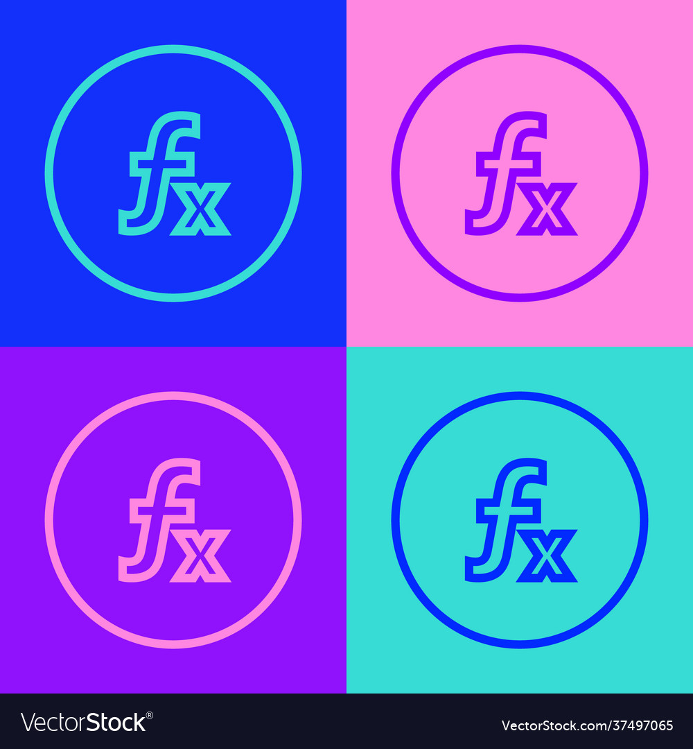 Pop art line function mathematical symbol icon vector image Pop art line function mathematical symbol icon