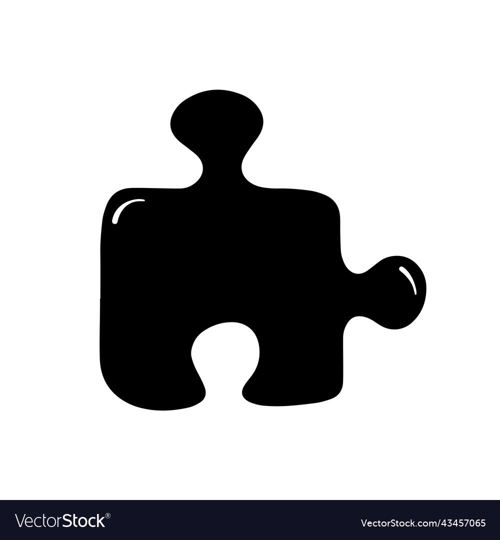 Puzzle element in simple style vector image Puzzle element in simple style