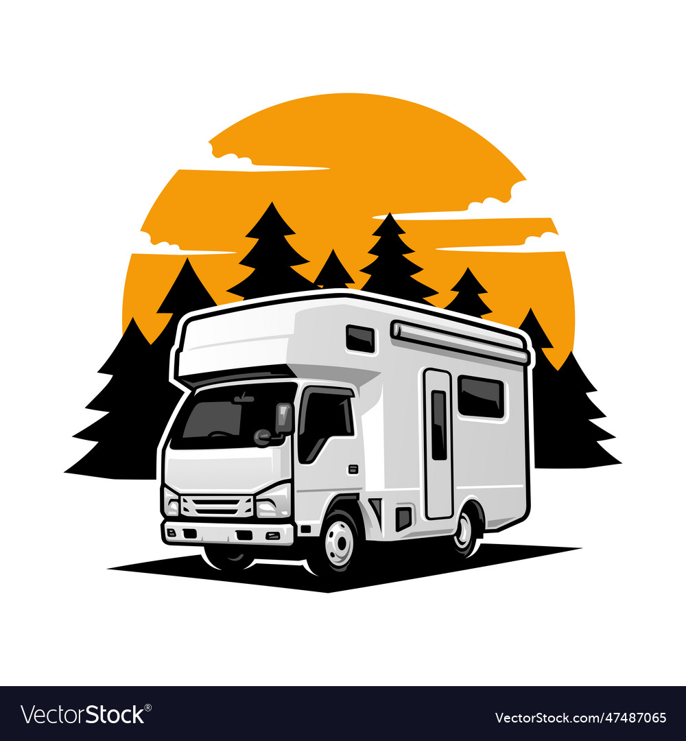 Rv camping car logo Royalty Free Vector Image - VectorStock