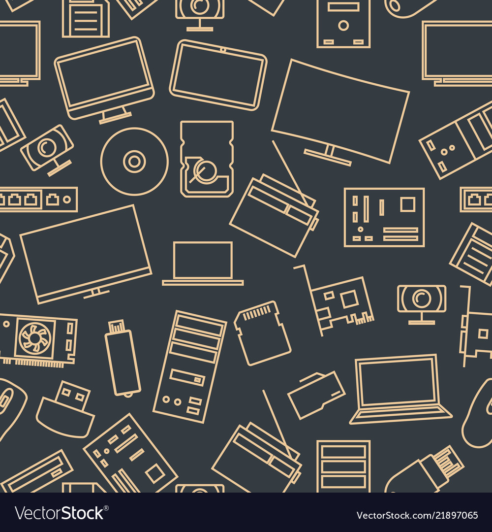 Seamless pattern from a set of computer vector image Seamless pattern from a set of computer
