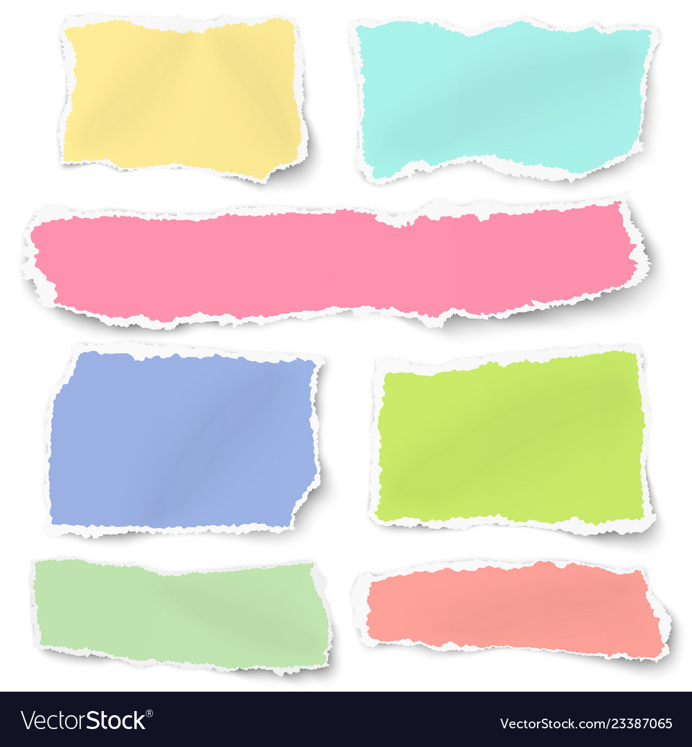 Set different shapes blank paper scraps Royalty Free Vector