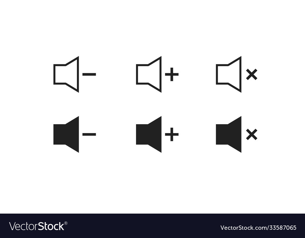 Sound volume set icon audio button isolated vector image Sound volume set icon audio button isolated