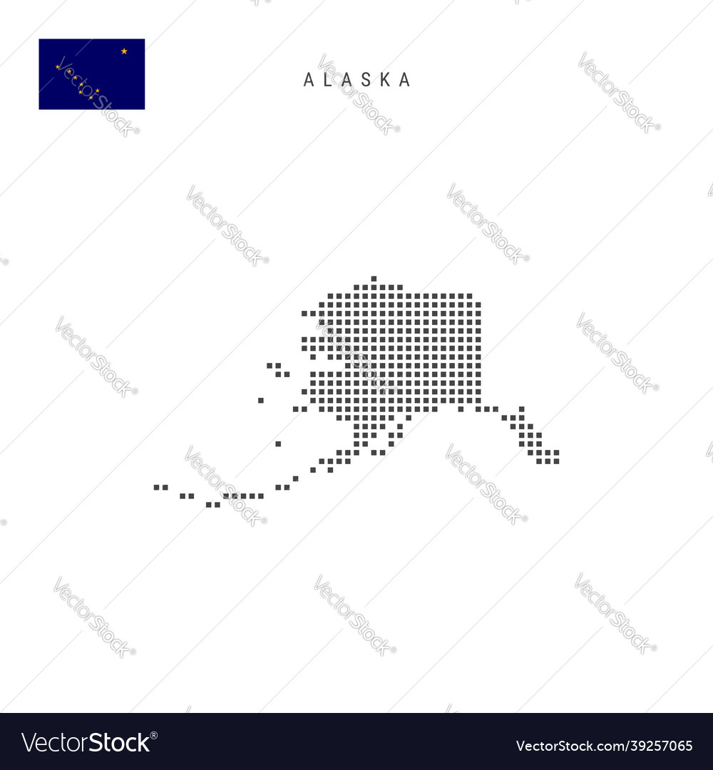 Square dots pattern map of alaska dotted pixel Vector Image Square dots pattern map of alaska dotted pixel
