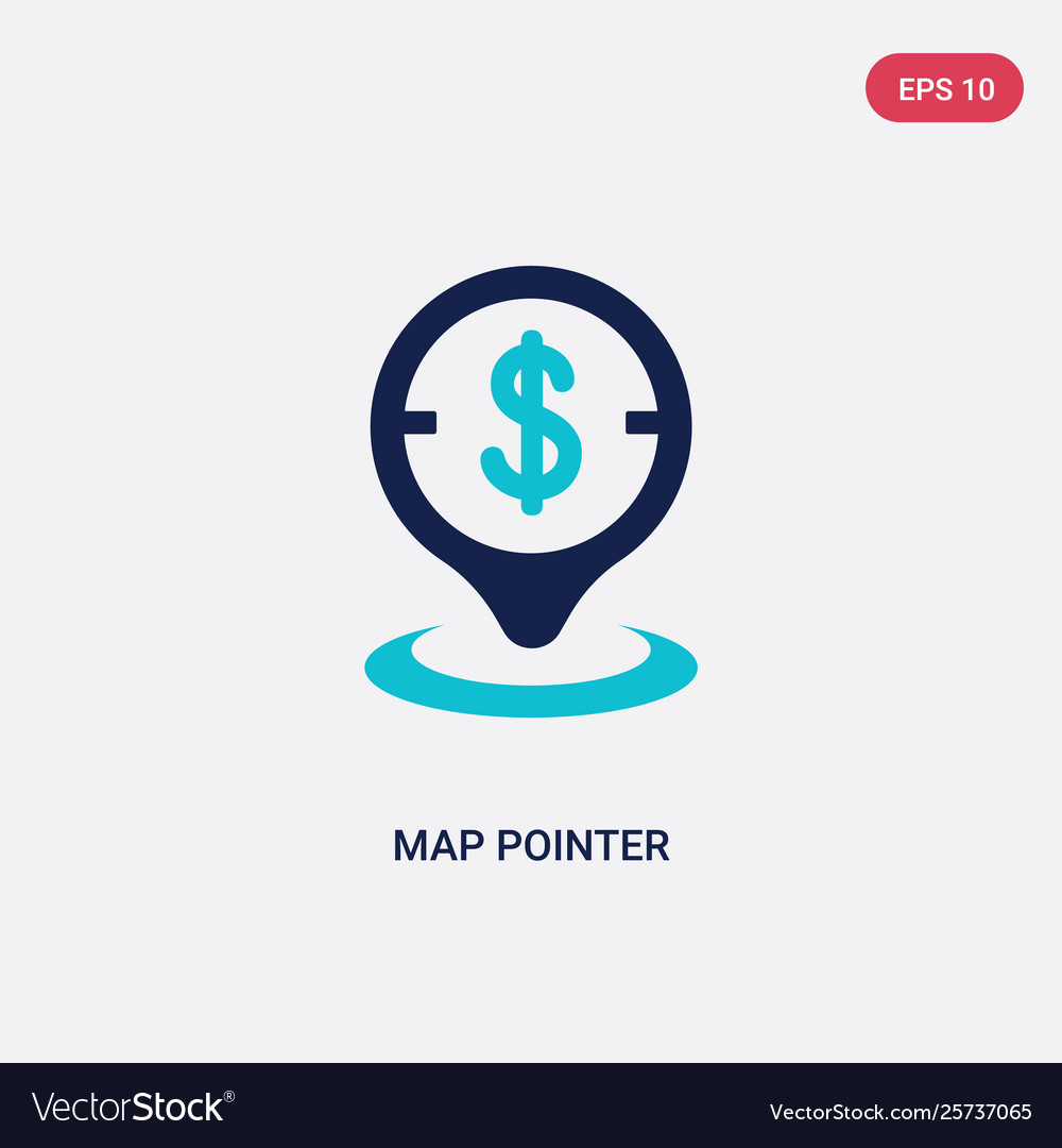 Two color map pointer icon from e-commerce