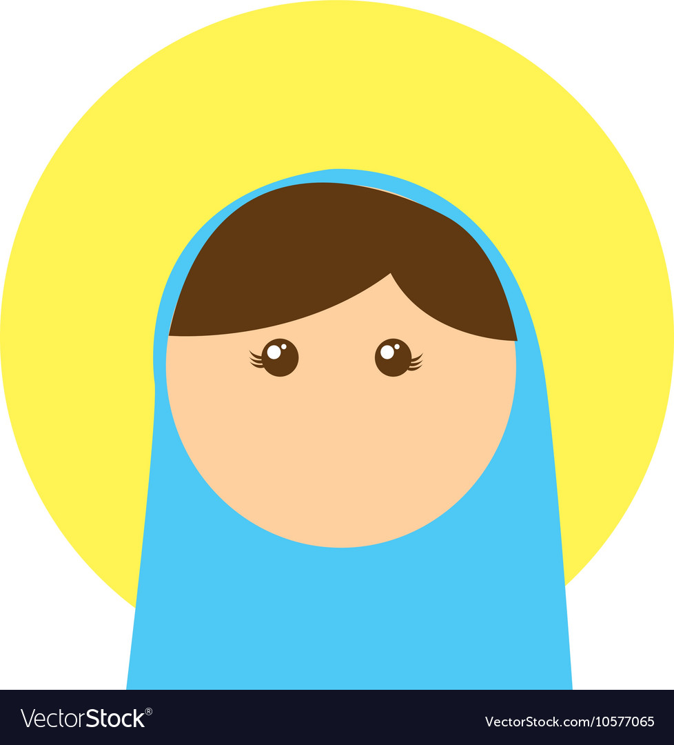 Virgin mary manger character Royalty Free Vector Image