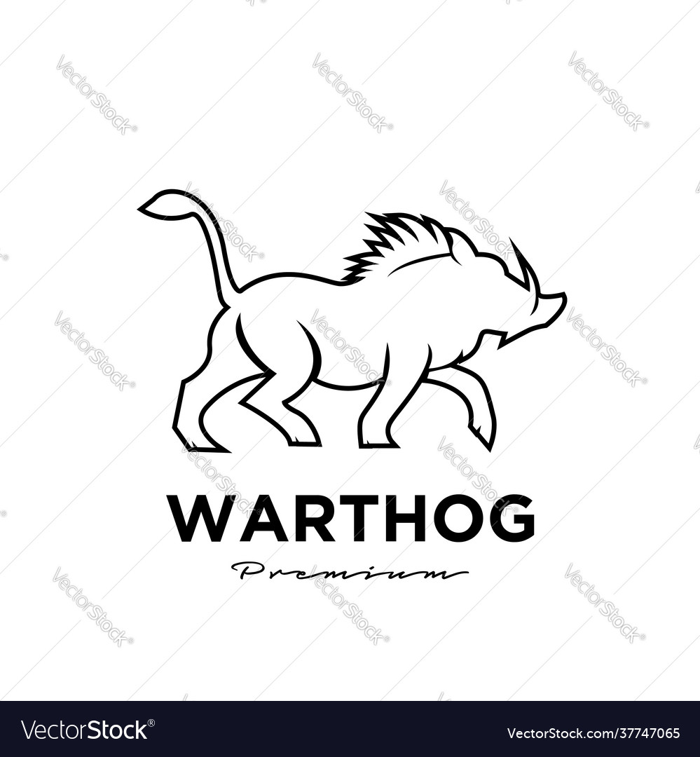 Warthog simple line logo design