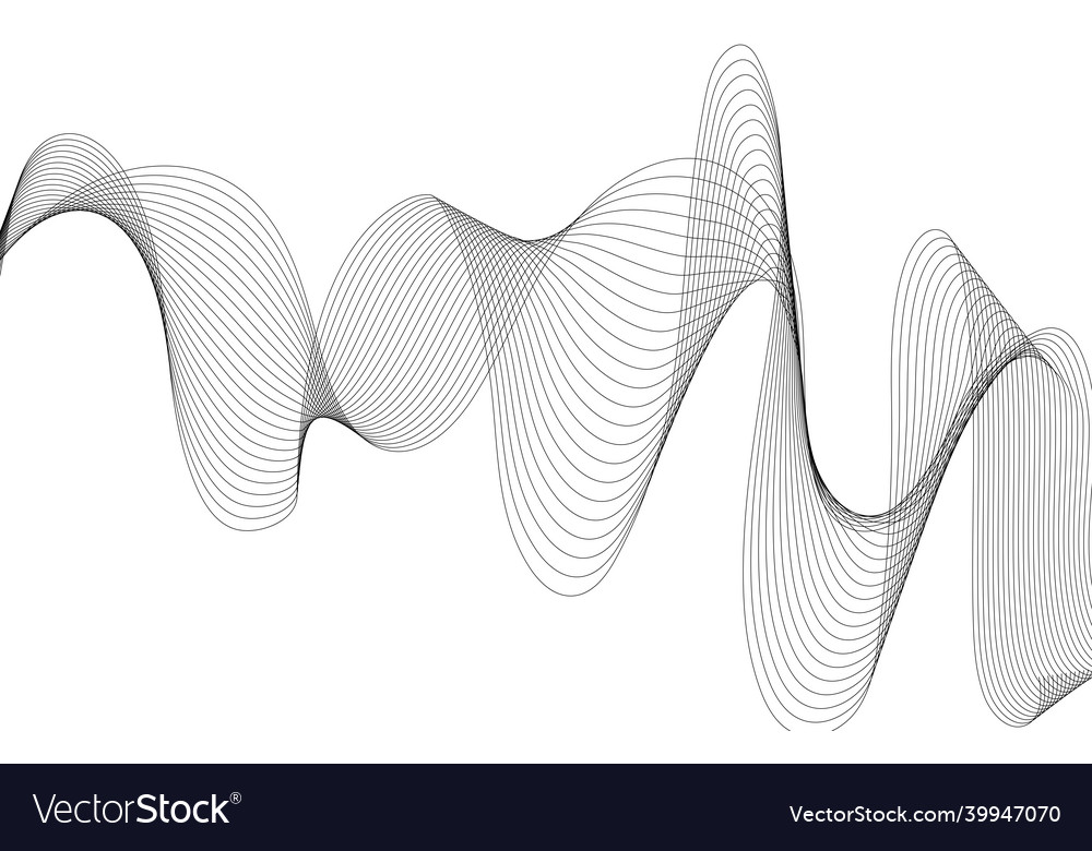 Abstract black wave design element