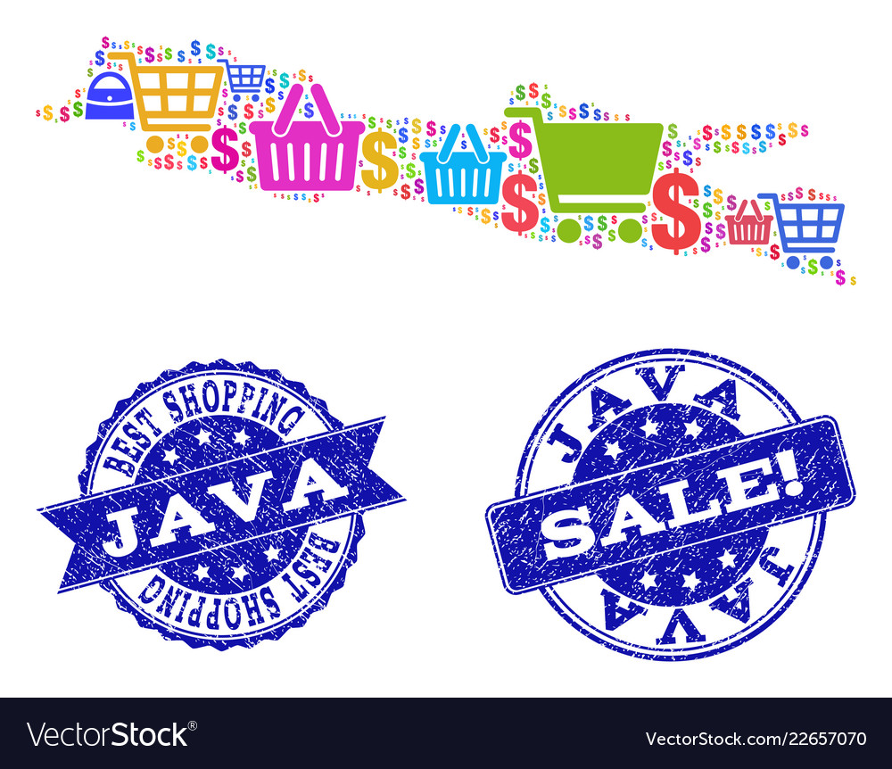 Best shopping composition of mosaic map java Vector Image Best shopping composition of mosaic map java