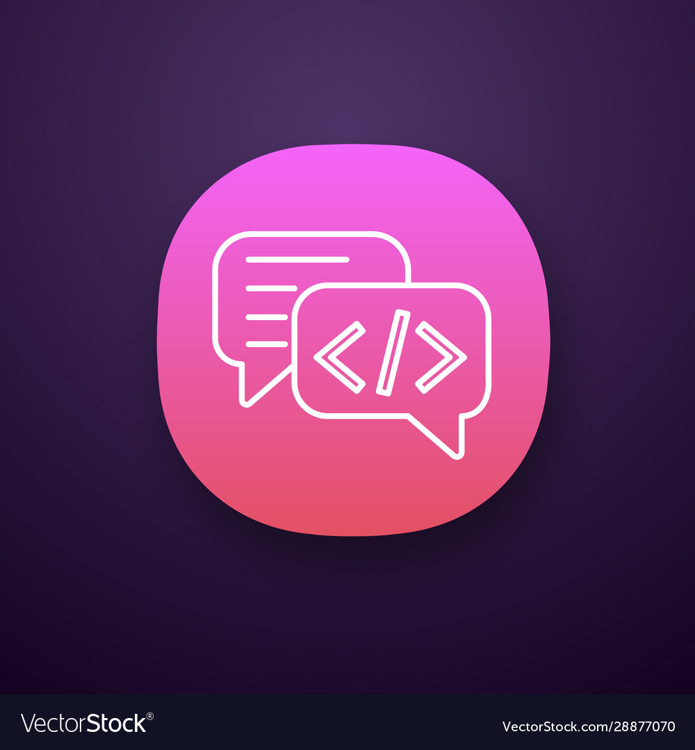 Chatbot coding app icon vector image Chatbot coding app icon