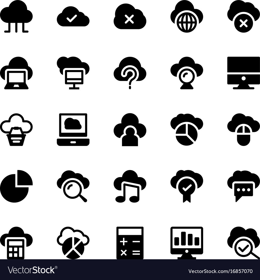 Cloud computing solid icons 1