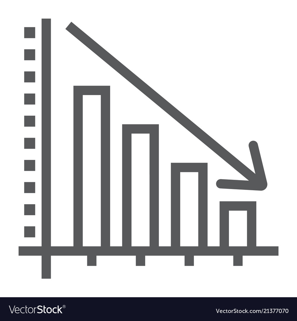 Decrease line icon reduction and analytics Vector Image