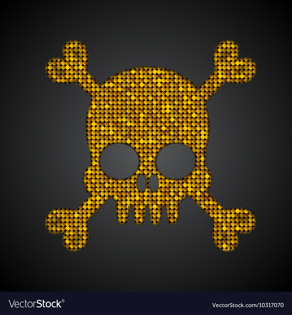 Gold skull pirate flag sequins object