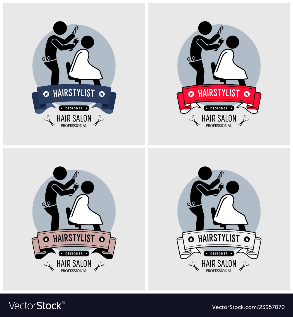 Hairstylist Barber Logo Design Artwork Of A Vector Image