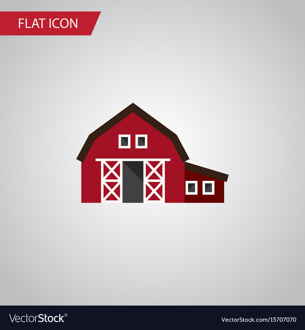 Isolated shed flat icon ranch element can