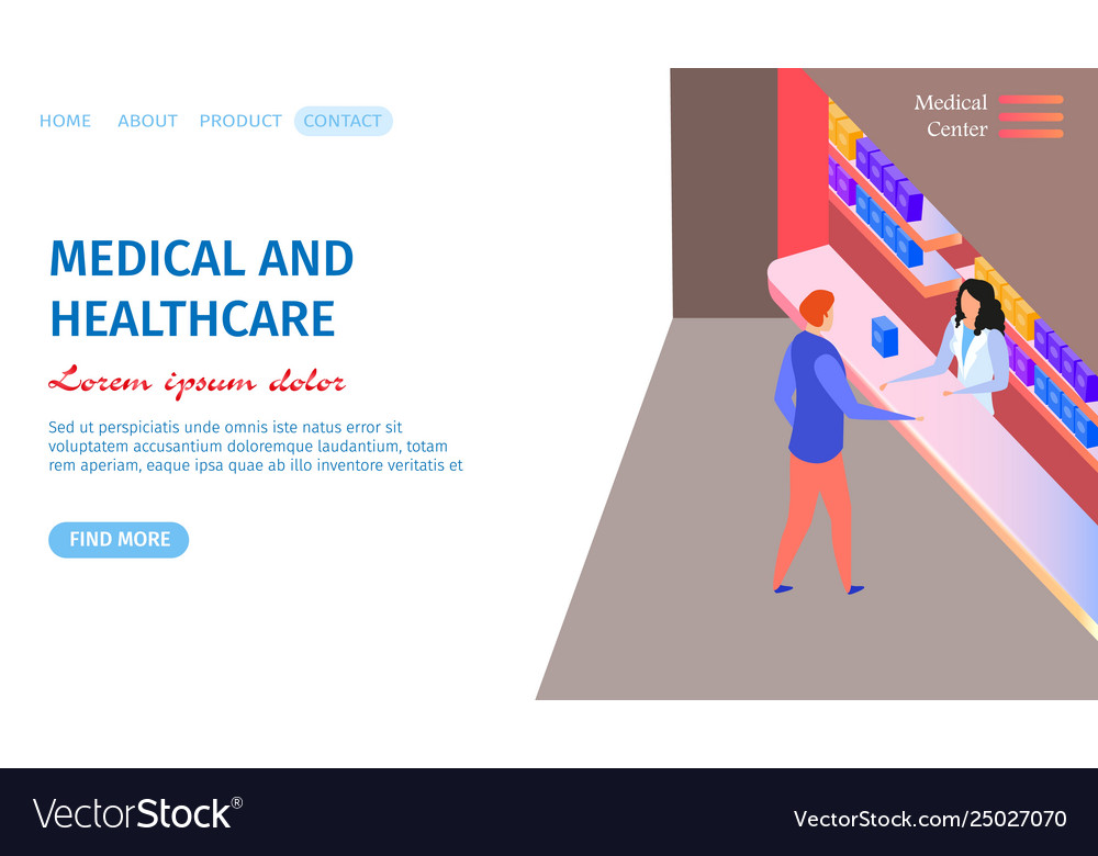 Medical And Healthcare Horizontal Banner Doctor Vector Image