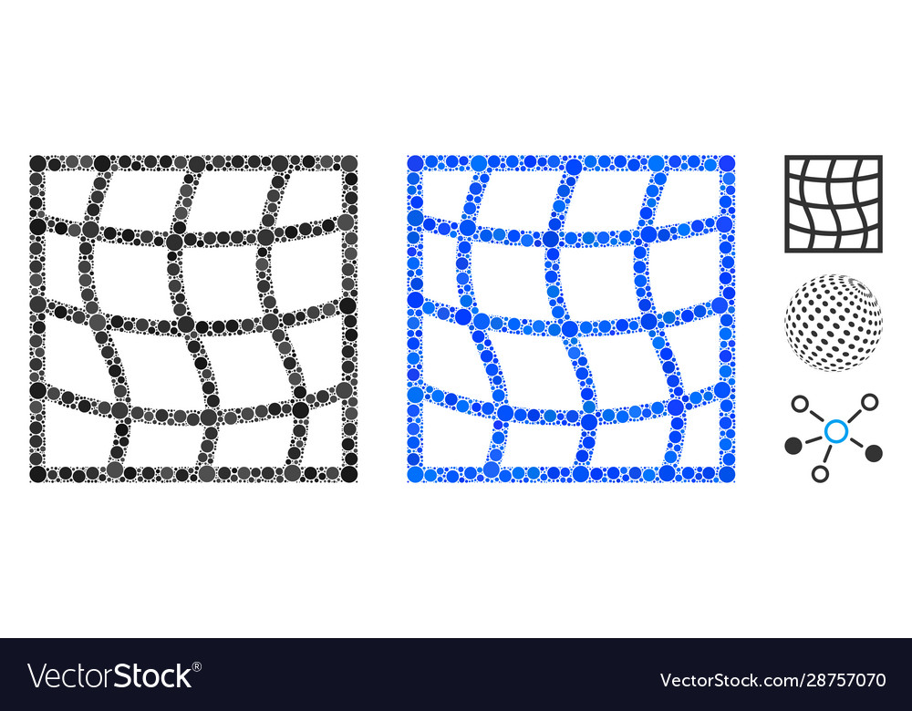 Mesh mosaic icon round dots vector image Mesh mosaic icon round dots