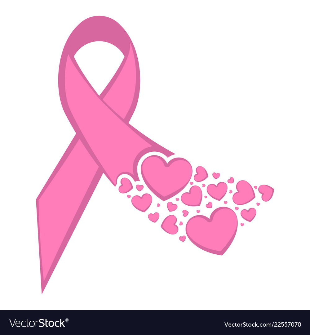 Pink ribbon breast cancer awareness symbol Vector Image