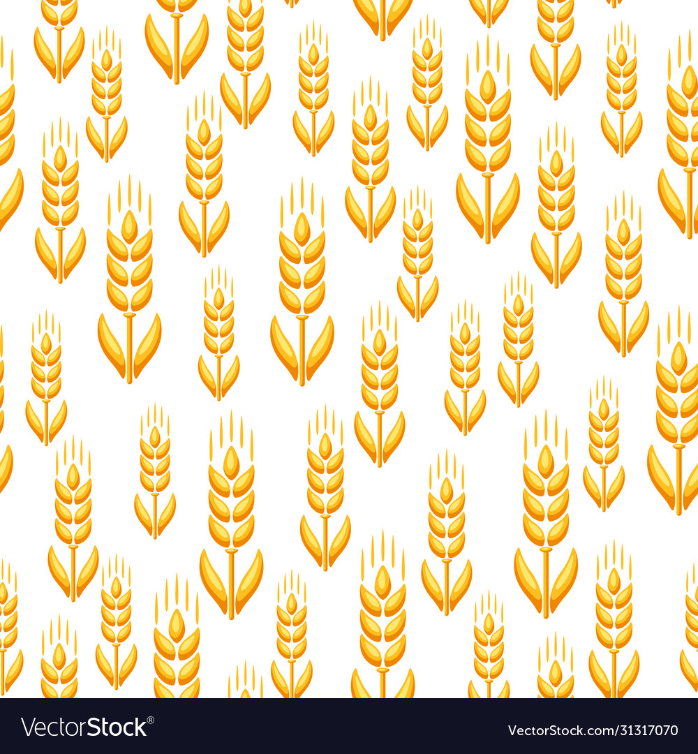Seamless pattern with wheat vector image Seamless pattern with wheat