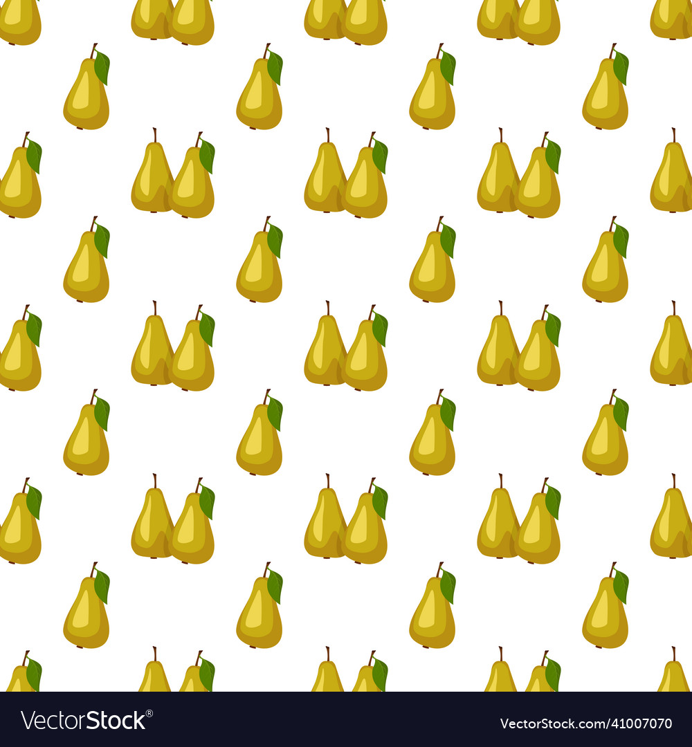 Seamless pattern with yellow pear