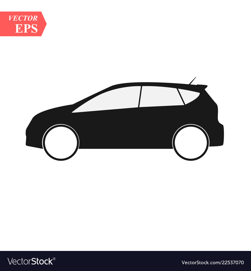 Simple Car Icon Flat Hatchback Symbol Perfect Vector Image