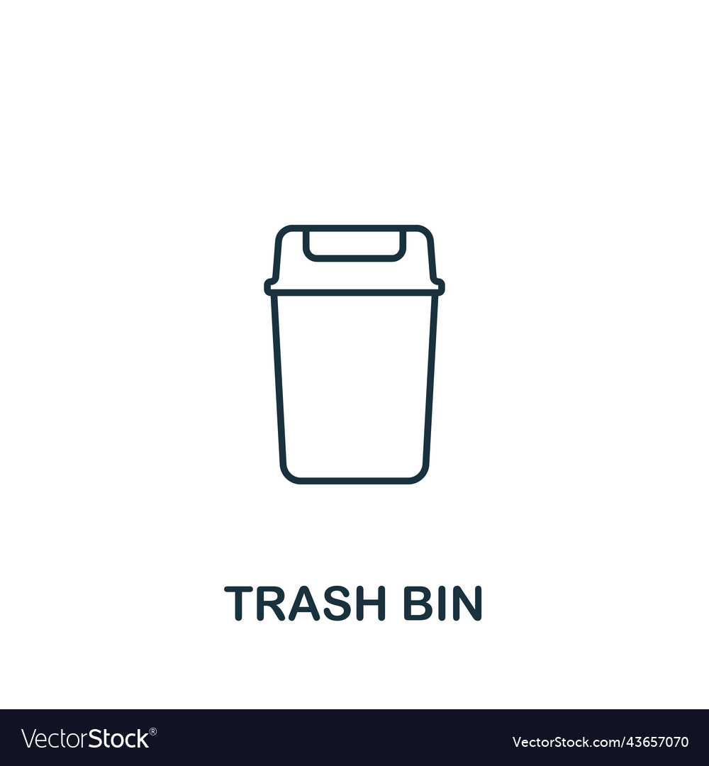 Trash bin icon line simple for templates web vector image Trash bin icon line simple for templates web