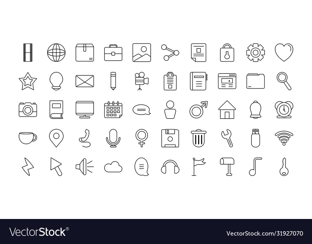 Web icons set line style
