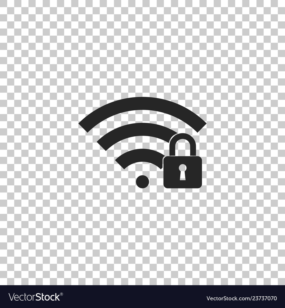 Wifi Lock Icon Transparent Background Royalty Free Vector