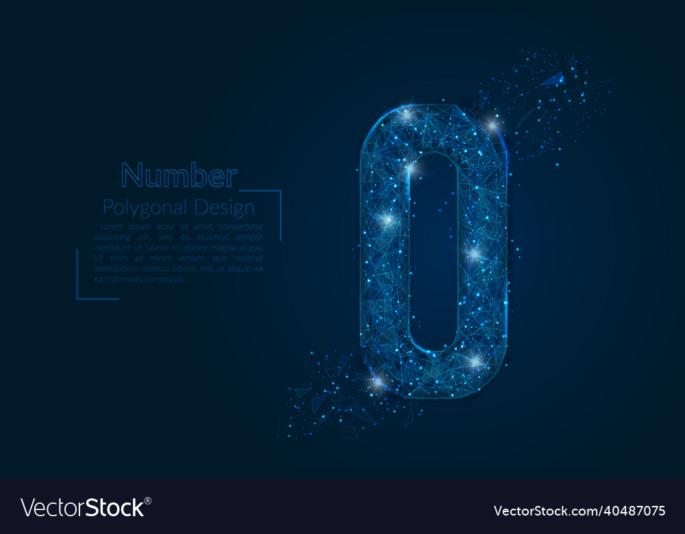 Abstract isolated blue image of a number zero vector image Abstract isolated blue image of a number zero