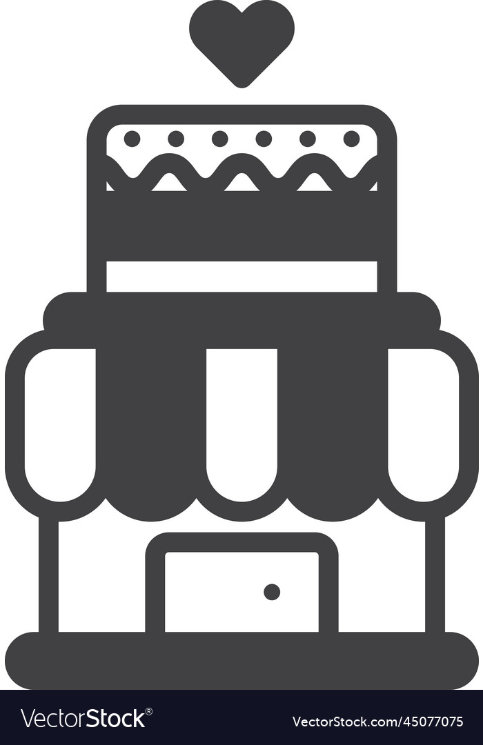 Cake shop building in minimal style vector image Cake shop building in minimal style