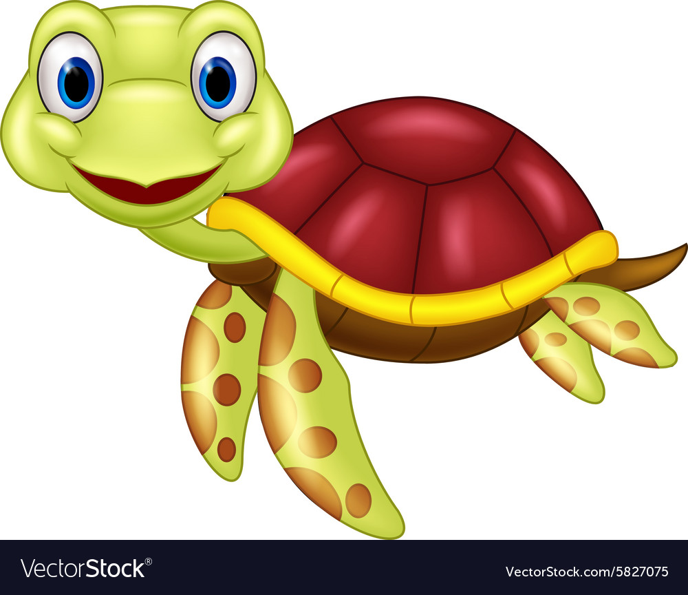 Cute Cartoon Baby Sea Turtle