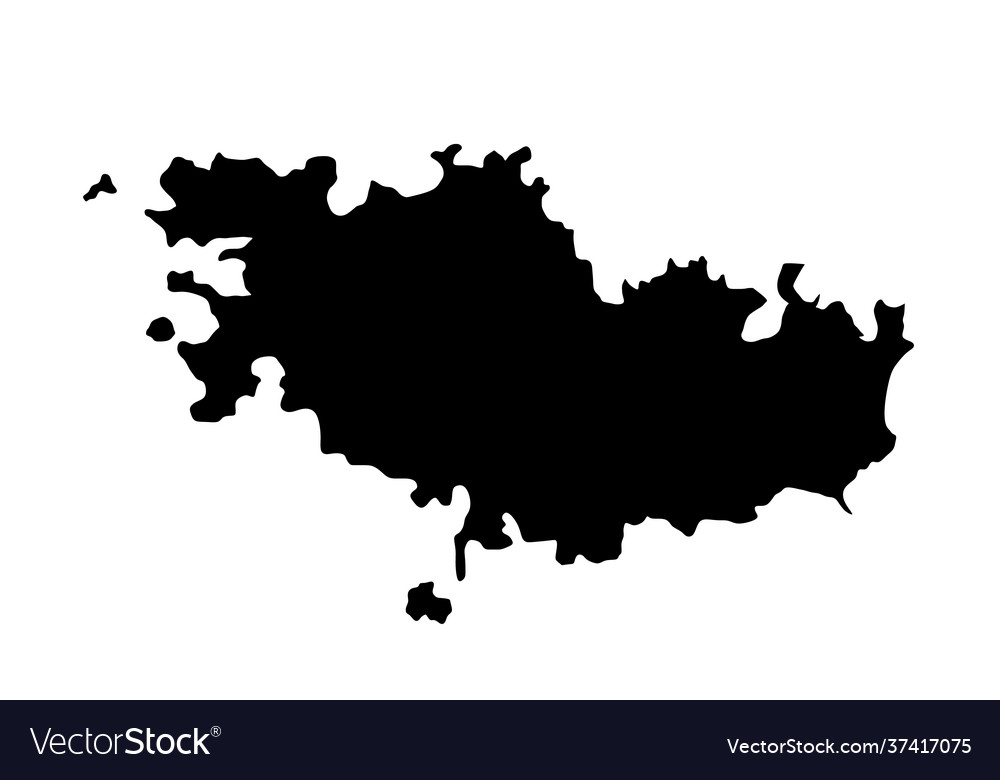 France region brittany map silhouette Royalty Free Vector