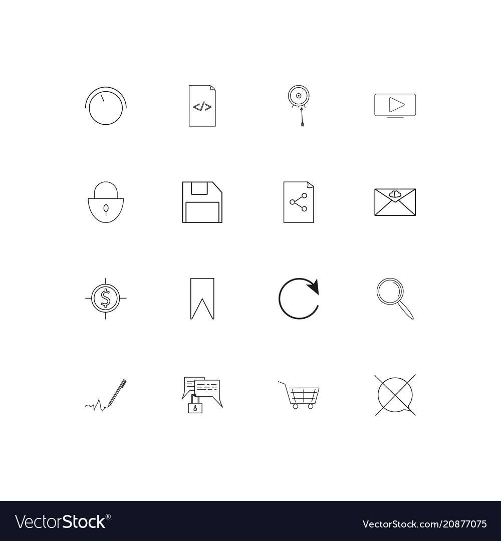 Interface linear thin icons set outlined simple