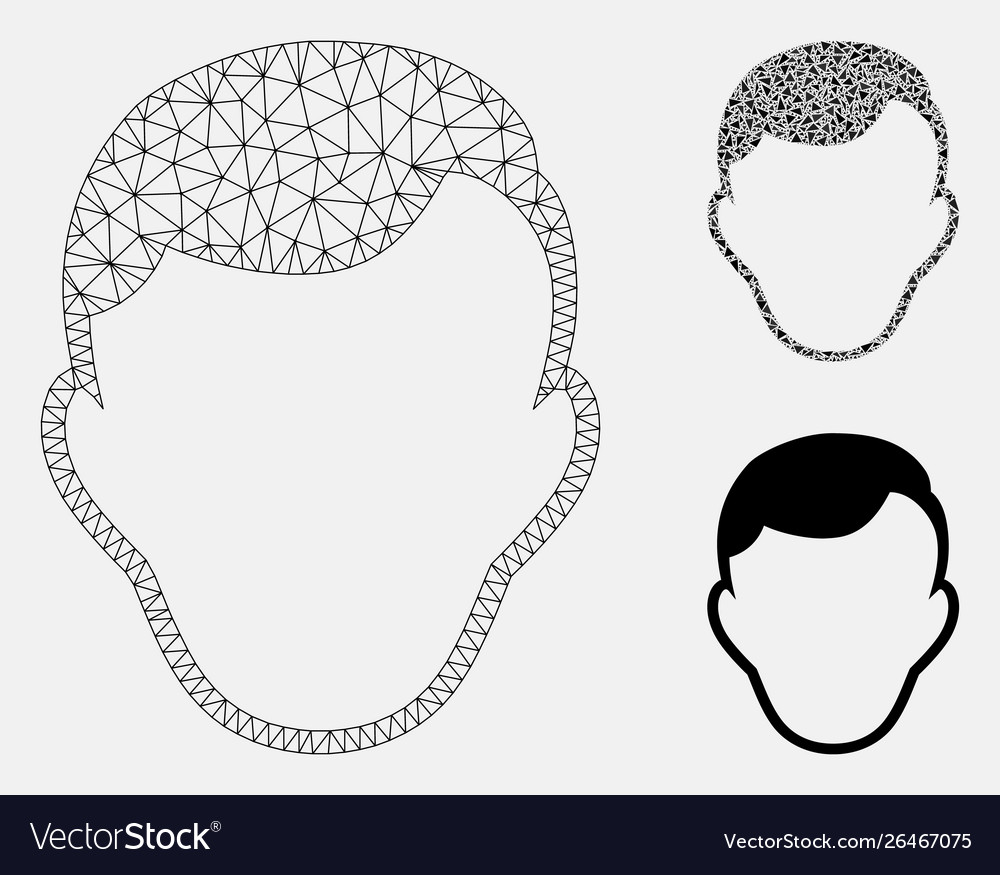 Man face template mesh network model