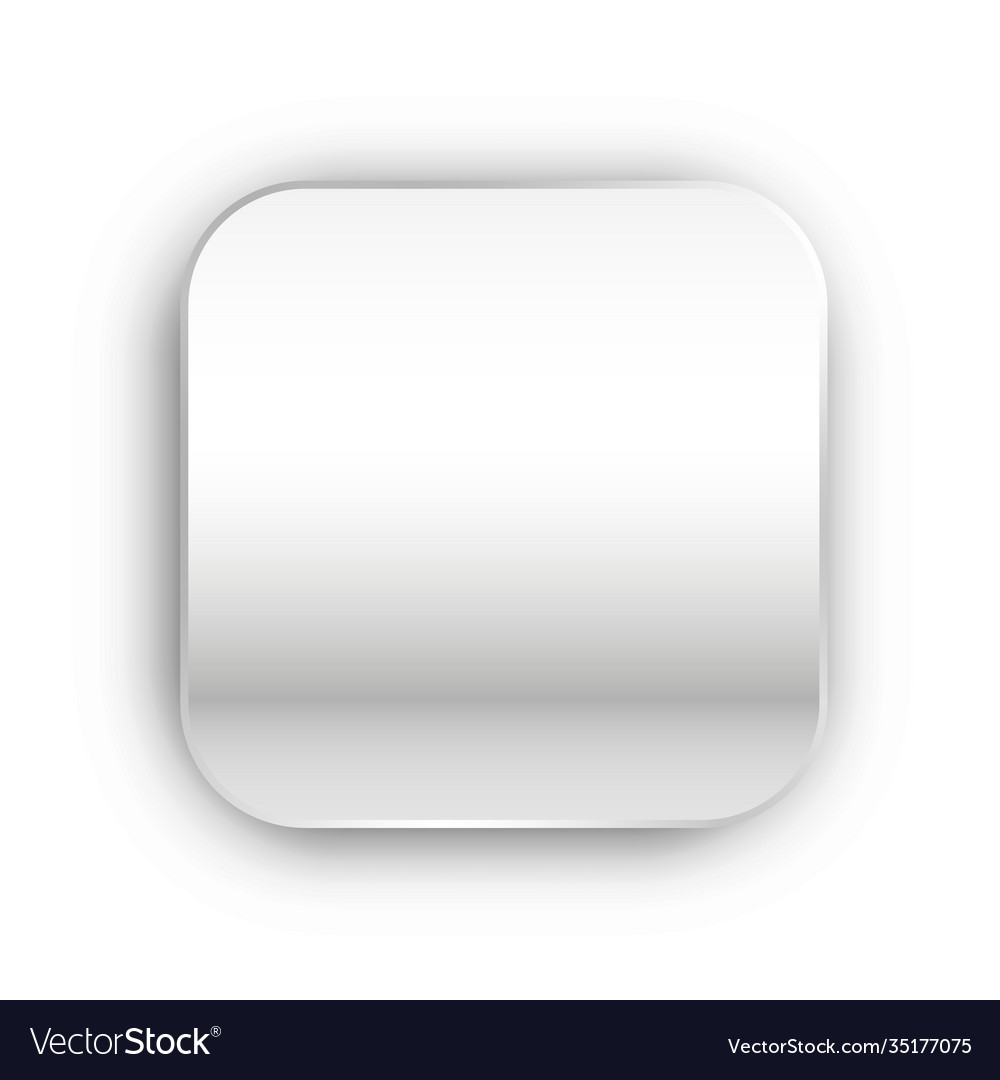 Metallic white texture template button web icon vector image Metallic white texture template button web icon