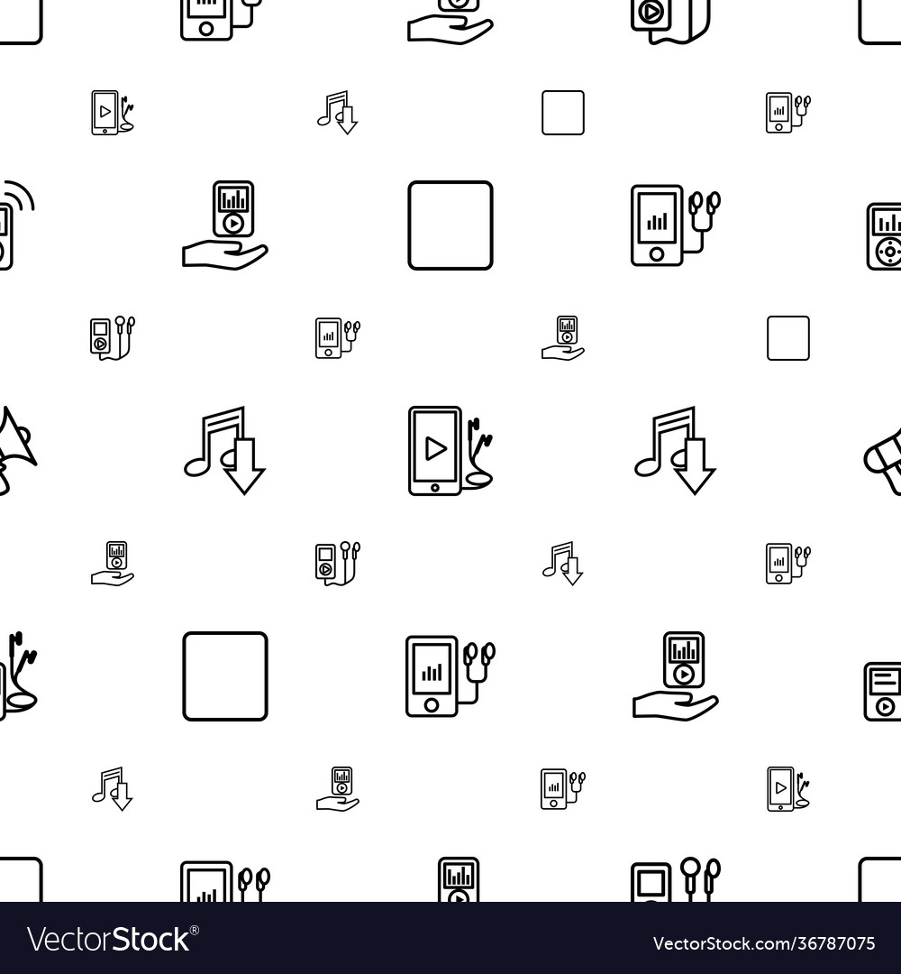 Mp3 icons pattern seamless white background