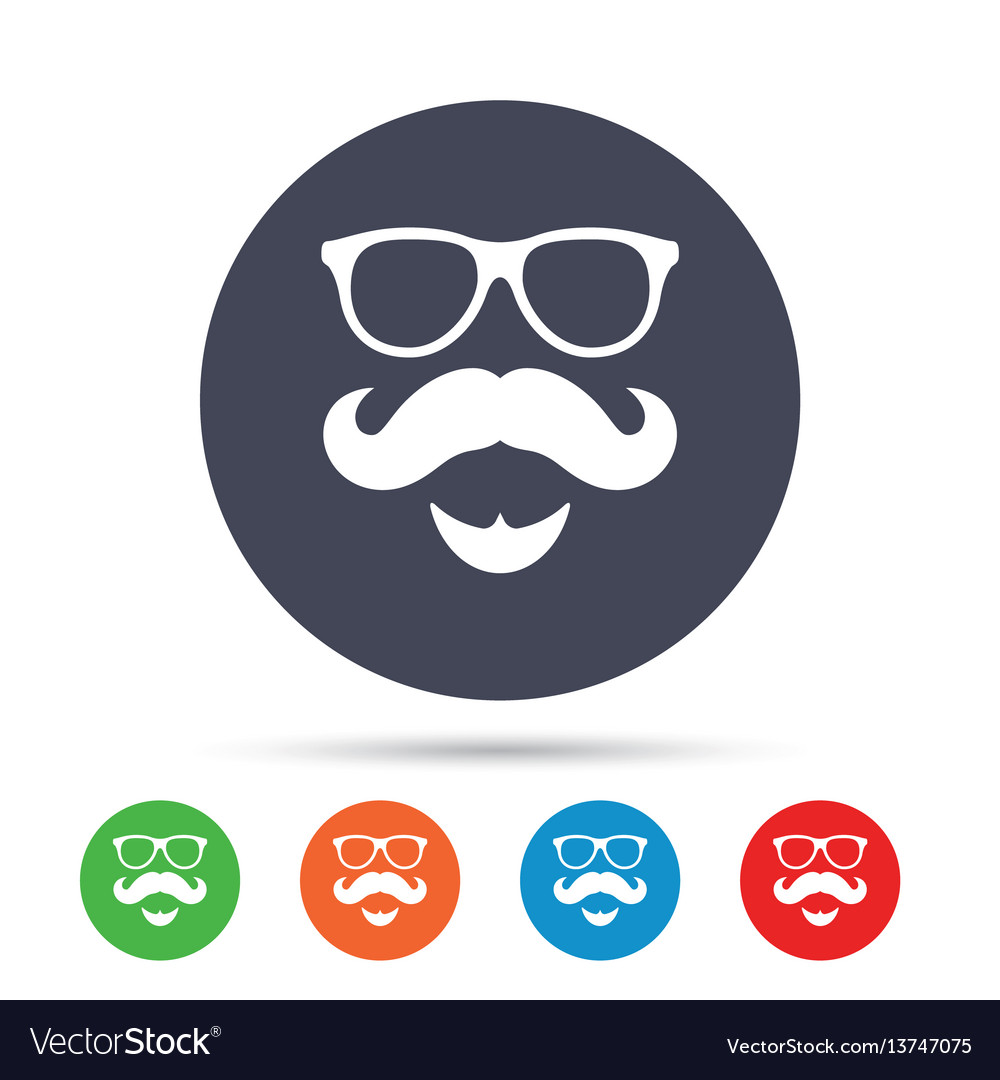 Mustache and glasses sign icon hipster symbol