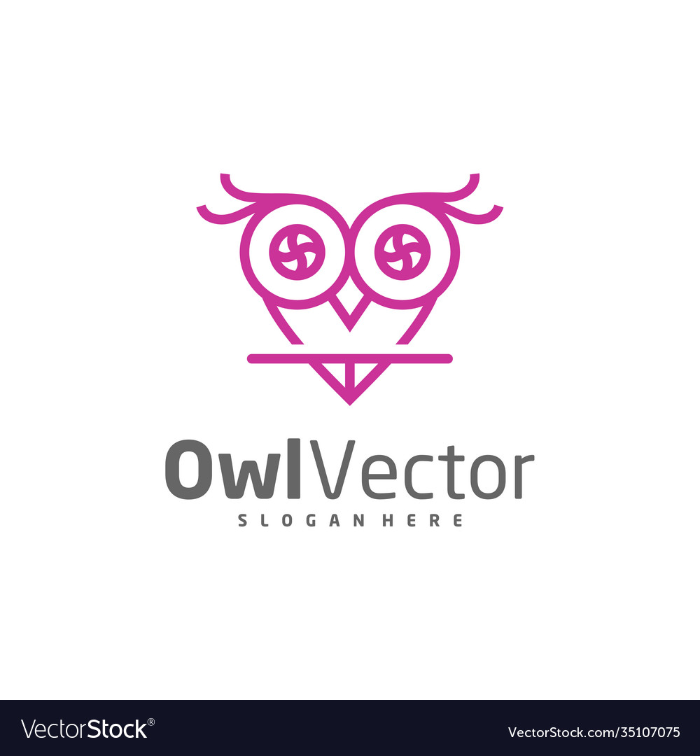 Owl Love Logo Template Creative Design Royalty Free Vector 0549