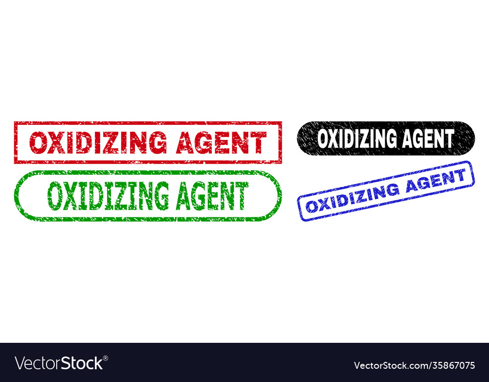 Oxidizing agent rectangle seals with grunged style