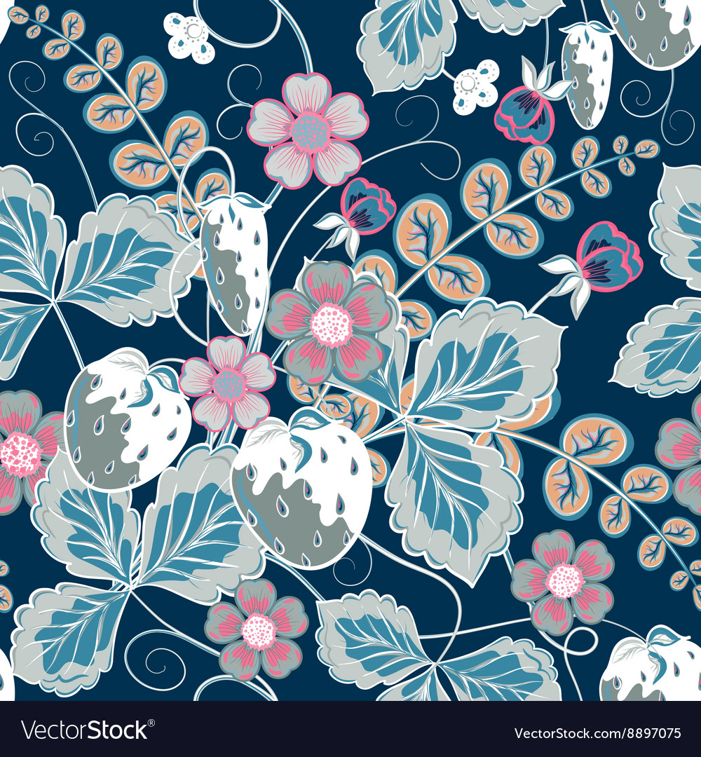 Repeating seamless pattern with strawberry