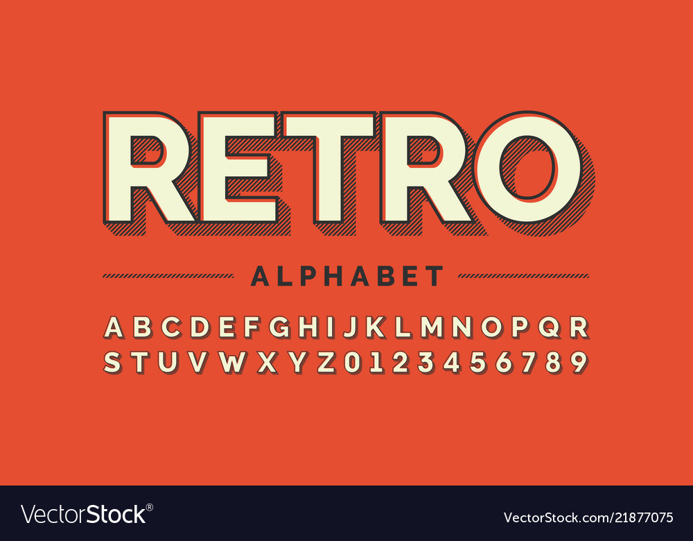 Retro style font design alphabet letters and Vector Image