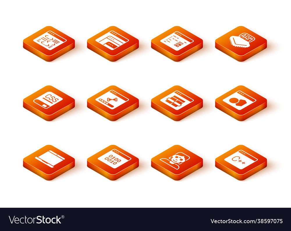Set laptop binary code books about programming vector image Set laptop binary code books about programming